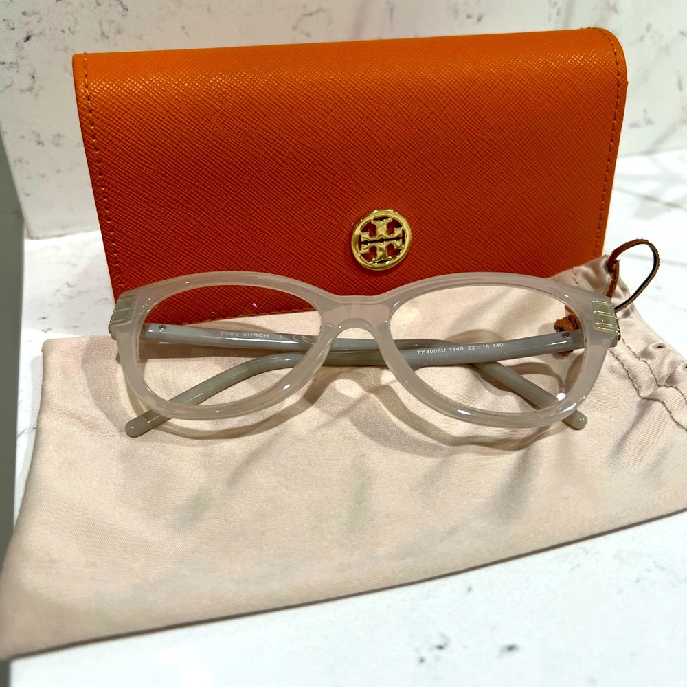 Tory Burch TY4008U Women's Eyeglasses Milky Ivory 52 16 140 cat eye